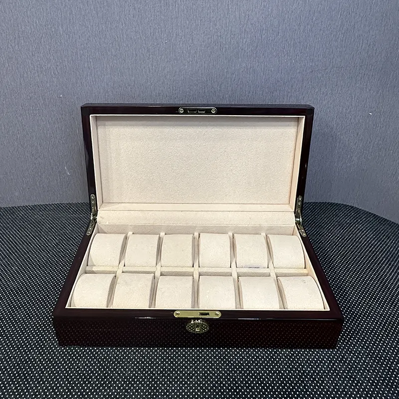 12 Slots Wooden Watch Organizer Box